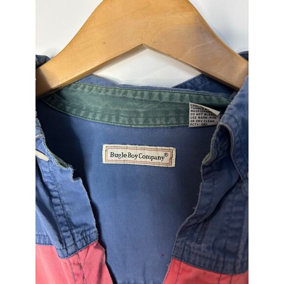 Vintage Bugle Boy Company Color Block Button-Up Shirt Men’s Retro 90s Style - Picture 3 of 7